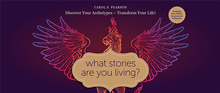 dark purple book cover with a phoenix rising titled What Stories Are You Living
